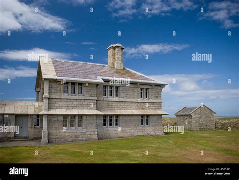 Accommodation on Lundy Island The Old light Stock Photo - Alamy