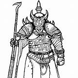 Ausmalbild Fantasy Axe Warrior Für Erwachsene · Creative Fabrica sketch template