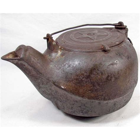 VINTAGE CAST IRON TEA KETTLE