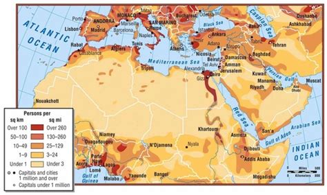 Population Density and Distribution - Middle East and North Africa