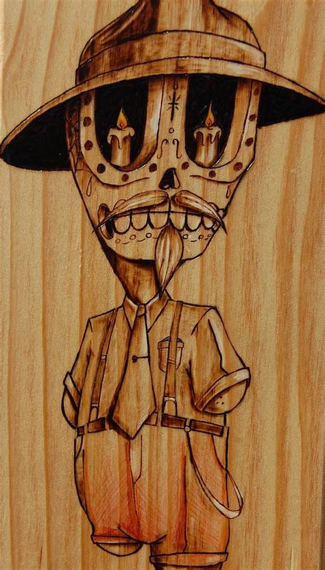 Baby Pachuco Pyrography by Marlon Ivory