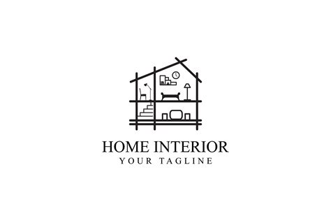 Home Interior Logo Design Graphic by sabavector · Creative Fabrica | Interior designer logo ...