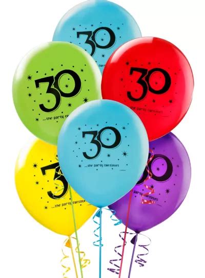 The Party Continues 30th Birthday Balloons 12in 15ct | Party City