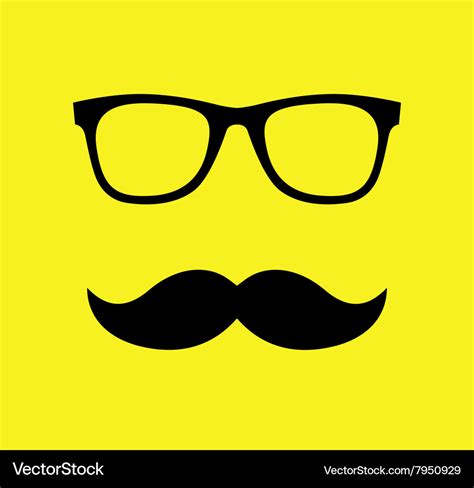 Mustache and glasses flat Royalty Free Vector Image