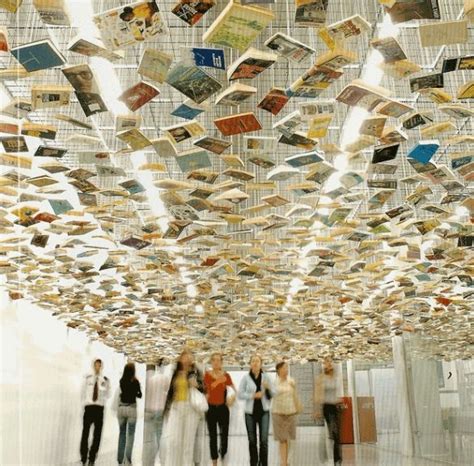 Ceiling of the Istanbul Modern gallery. This was so beautiful - thousands of books suspended by ...