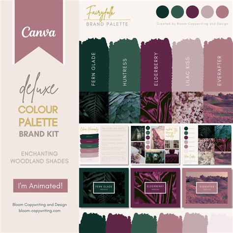 Deluxe Brand Palette Editable Canva Colour Palette With Hex Codes Small ...