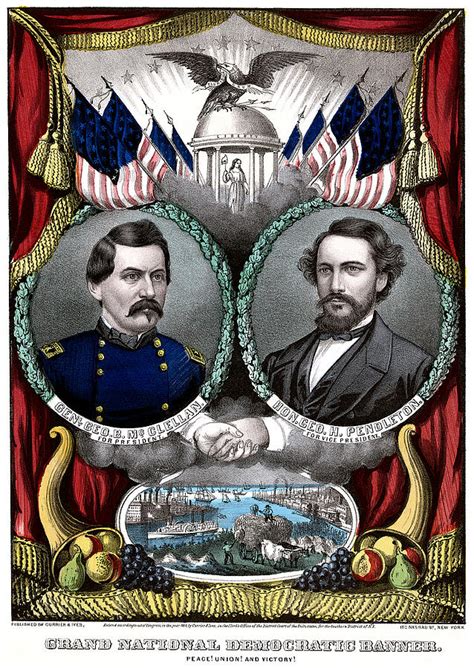 George McClellan 1864 Presidential Campaign Poster Painting by Artist ...