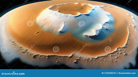 Melting Ice Caps on Mars stock illustration. Illustration of planet - 270390570