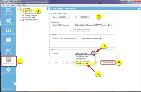 Posting Period End in MISys — Central Nervous Systems