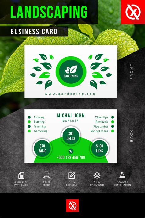 Creative Landscaping Business Card Template Design | Landscaping ...