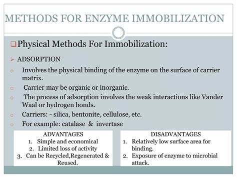 Immobilized Enzymes, Immobilization Techniques, Examples - Biochemical | PPT | Free Download