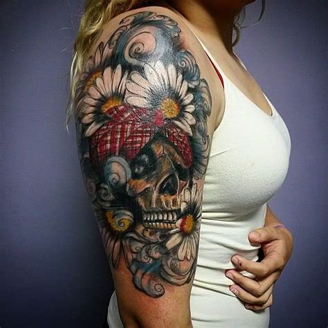 Skull sleeve tattoo 5 | Half sleeve tattoos skulls, Skull sleeve ...