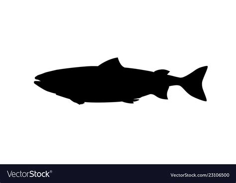 Silhouette of salmon fish Royalty Free Vector Image