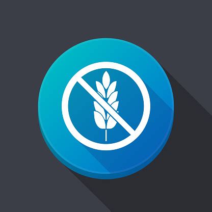 Long Shadow Button With A Gluten Free Sign Stock Illustration - Download Image Now - Allergy ...