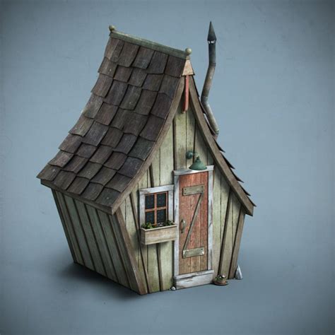 ArtStation - House, Silvia Cortellino | Fairy house diy, Cardboard house, Clay fairy house