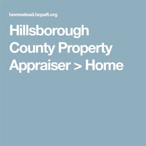 Hillsborough County Property Appraiser > Home | Hillsborough county ...