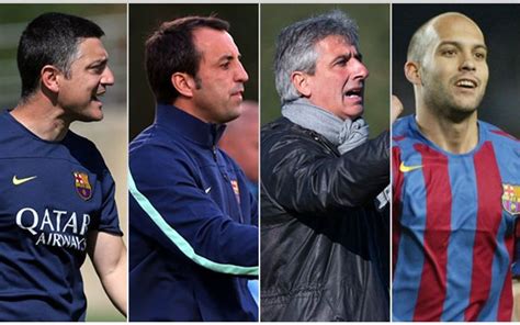 Former players on the FC Barcelona coaching team