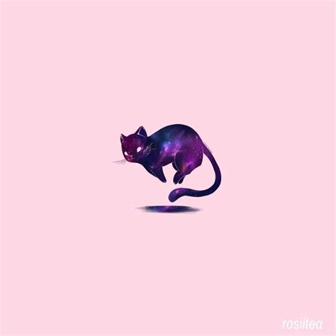 A simple, galaxy cat on the center of the wallpaper. | Cute art, Galaxy art, Galaxy cat