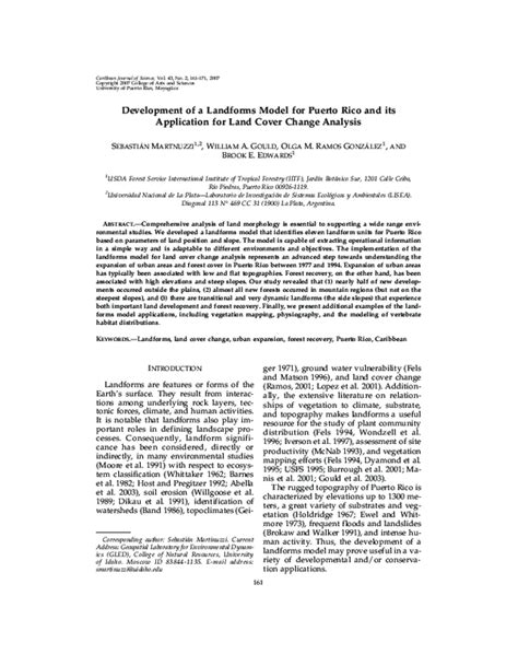 (PDF) Development of a Landforms Model for Puerto Rico and its ...