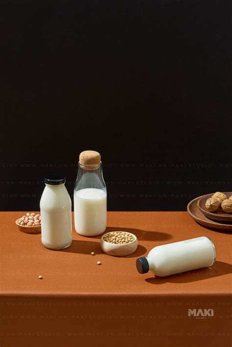 Photographing food, Vegan milk, Food art photography