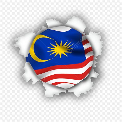 Flag Of Malaysia PNG Transparent, Malaysia Round Torn Paper Flag, Malaysia, National Flag ...