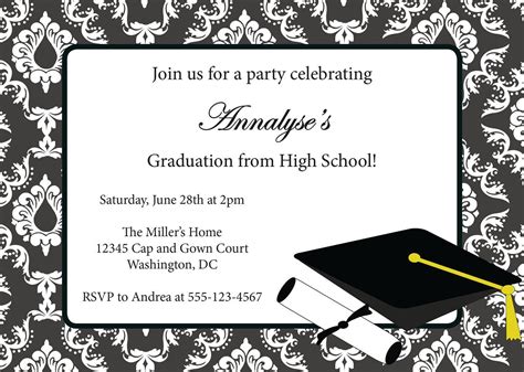 sample invitation card for graduation party | Hiburan