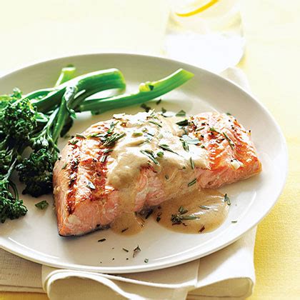 Grilled Salmon with Mustard-Wine Sauce Recipe – Sunset Magazine