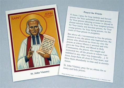 St. John Vianney Prayer Cards - Prayer for Priests - Set of 100 : Amazon.ca: Office Products