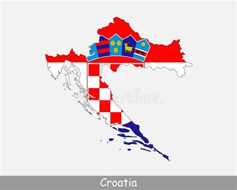 Croatia Map Flag. Map of Croatia with the Croatian National Flag ...