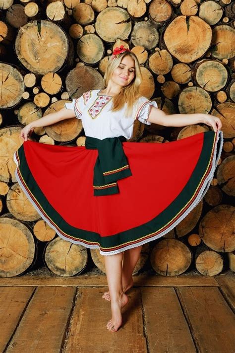 Ukrainian Red Dress Women Circle Dance Costume Russian | Etsy