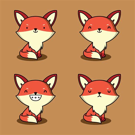 vector illustration of cute fox emoji 12981283 Vector Art at Vecteezy