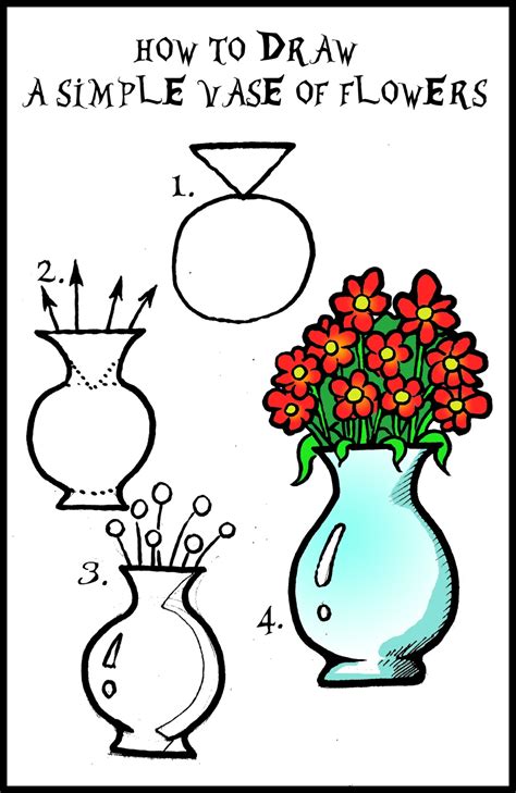 DARYL HOBSON ARTWORK: How To Draw A Vase Of Flowers Step By Step