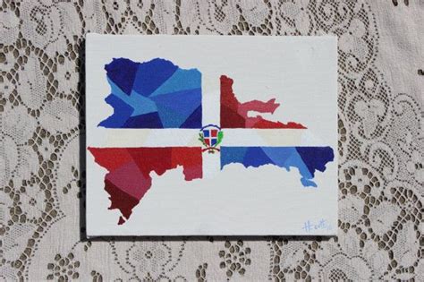 Dominican Republic, Original Painting, Travel Gift, Map Gift, Dominican ...