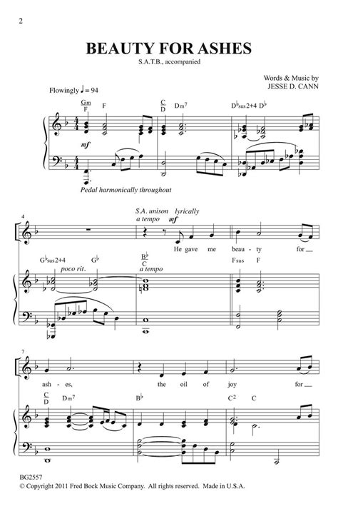 Beauty For Ashes Sheet Music by Jesse Cann (SKU: 08753128) - Stanton's Sheet Music