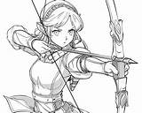 Fantasy Archer Coloring Pages sketch template