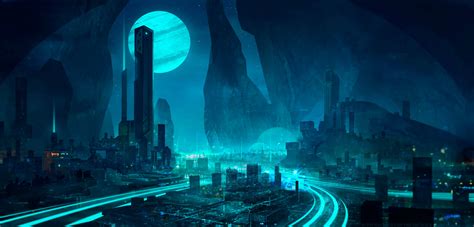 Download Cool Futuristic City Tablet Wallpaper | Wallpapers.com