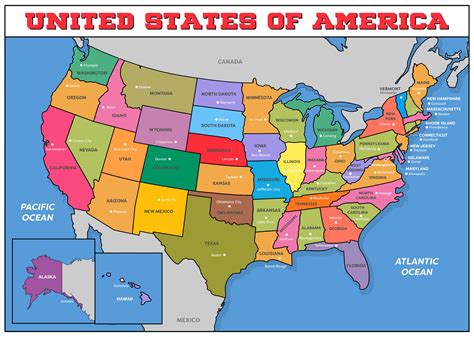 All 50 States Map - 10 Free PDF Printables | Printablee