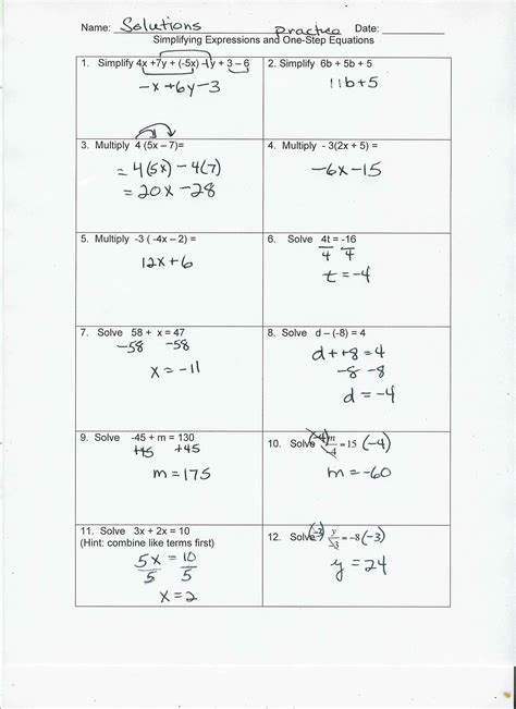 Multi Step Equations Worksheet Variables On Both Sides — db-excel.com