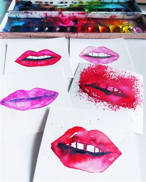 Practicing some watercolor lips : r/Watercolor