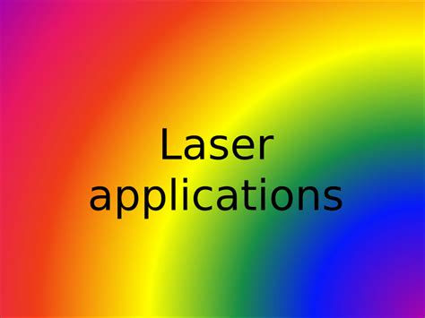 (PDF) laser applications