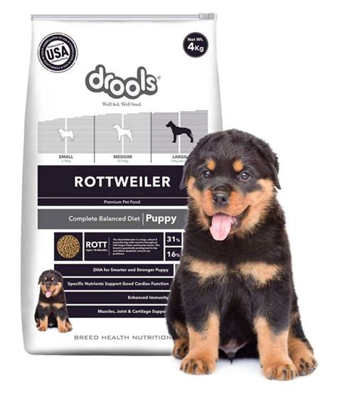 Drools Rottweiler Puppy Dog Food, 4 kg: Buy Drools Rottweiler Puppy Dog Food, 4 kg Online at Low ...