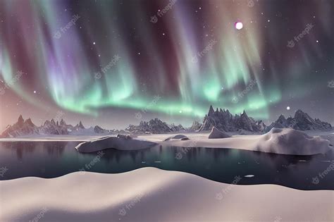 Premium Photo | Aurora borealis on night sky