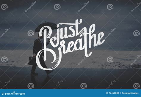 Just Breath Calmness Peaceful Mind Meditation Concept Stock Photo - Image of rear, inspirational ...