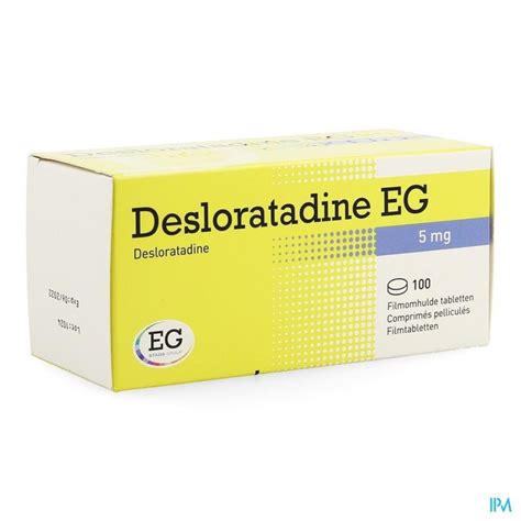 DESLORATADINE EG 5 MG FILMOMH TABL 100 X 5 MG | Apotheek Thiels