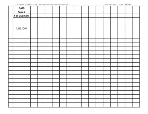 Printable Grading Sheets | room surf.com