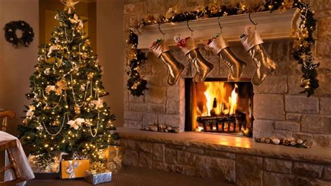 Classic Christmas Music with a Fireplace and Beautiful Background (2 hours) (2019)