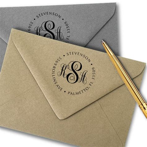 Fancy Monogram Return Address Stamp - Simply Stamps