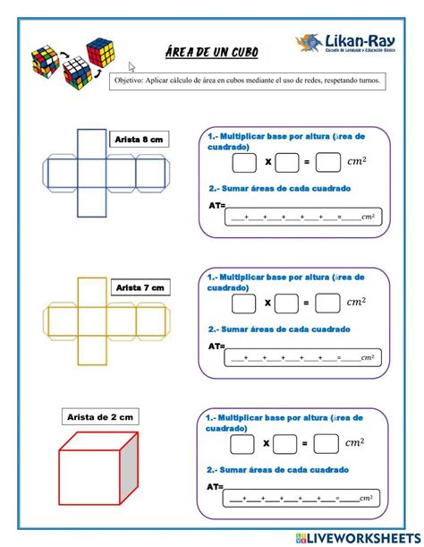 Area cubo worksheet | Live Worksheets