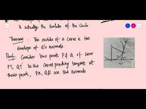 Calculus Class 39 Evolute is the envelope of the normals of a curve - YouTube