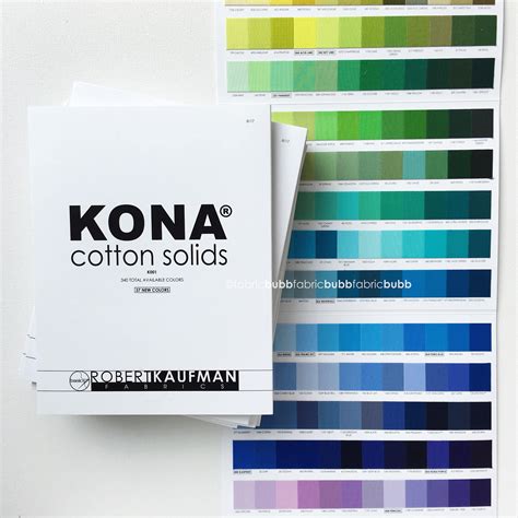 KONA Color Card 340 Colors released 2017 Robert Kaufman